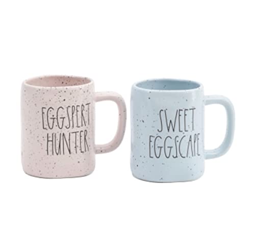 Rae Dunn EGGSPERT HUNTER & SWEET EGGSCAPE mug bundle