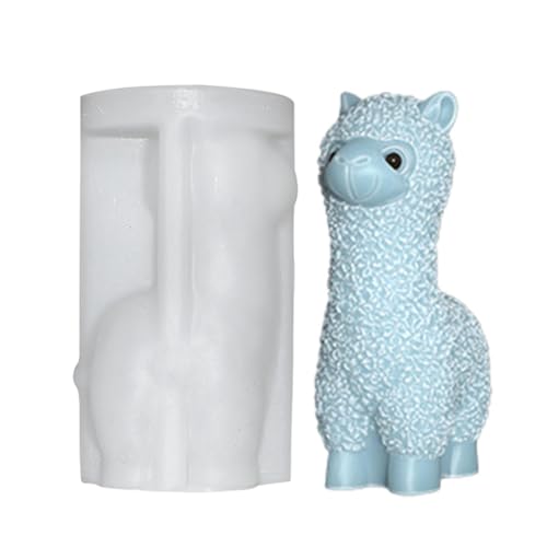 Molde para hacer jabón de vela de alpaca , molde epoxi de resina de cera, moldes de chocolate para fondant, molde de oveja hecho a mano, molde de decoración de pasteles de animales seguro para