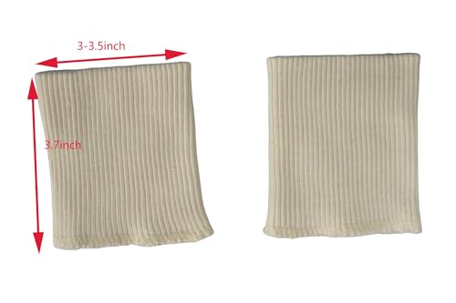 Finished Knitted Ribbed Cuffs,Replacement Jacket Stripes Rib Knit Trims Cuffs 1Pair for Sewing DIY (Beige) - Thumbnail 2