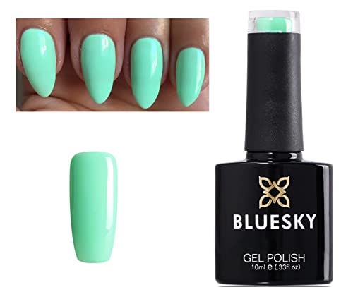 Bluesky GEL NAIL POLISH Green Mental Mint Pastel Green A47 Nail UV LED Soak Off 10ml (Requires Drying under LED/UV Lamp)
