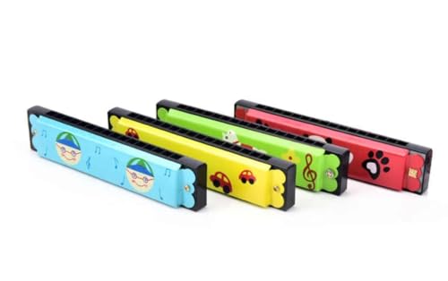 Image of Birthday Return Gifts Cute Cartoon Printed Harmonica Set - Diatonic Harmonicas for Kids, Adults, Beginners - Musical Instrument Gift (Pack of 10)