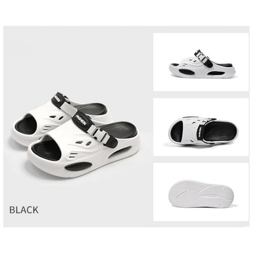XYNM Claquettes Hommes Femme Sandales À Plateforme Haut De Gamme pour Hommes, Chaussures D'été Confortables, Idéales Les Loisirs Plage Et La Conduite-gris-44-45 – vue 4