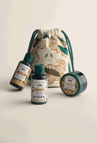 The Body Shop Ginger Shampoo 60Ml, Conditioner 60Ml, Hair Scalp Scrub 50Ml, Pouch Set