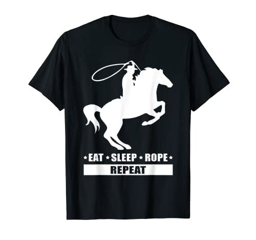 Funny Rodeo Gift For Men Women Boys Girls Cool Horse Roping T-Shirt