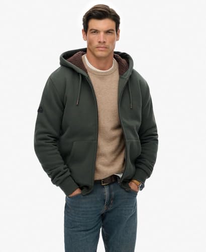 Superdry Para Hombre. M2014502A Sudadera Borg Lined Verde (M), Casual, AlgodóN - 2