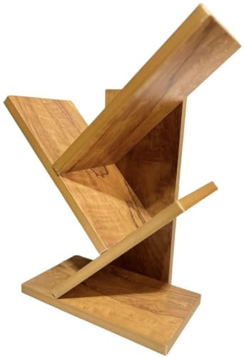 Image of Engineered Wood Bookshelf Multipurpose Home Decor Storage Rack Bookcase Showcase Organizer for Living Room Kitchen (Square 6 Shelf Bookrack) (3TIER Yellow)