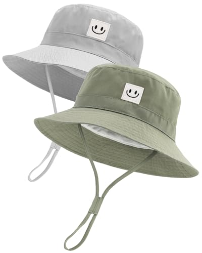 Image of FURTALK Baby Sun Hat Smile Face Toddler Boys Girls Bucket Hat 0-5 Years Kids UPF 50+ Sun Protection Summer Hats