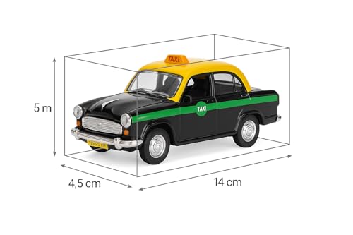 Image of Made of Non Toxic Plastic Toys Ambassador Car, Pack of 1, Pull Back Action Toys, with Soft Edges Around 15 CM in Length & 100 gram. Color Black. (Taxi)