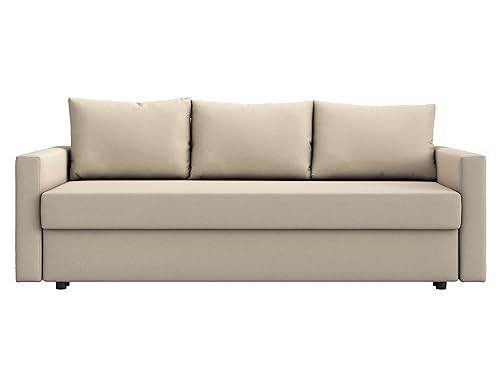 MASTERS OF COVERS Funda de Repuesto Sofá Cama Compatible con IKEA Friheten, Funda para Sofá Cama Friheten, Friheten Funda, 225 x 105 x 83 cm (Poliéster Petite, Beige Galleta)