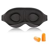 3D Contoured Sleep Mask, LKUSMK Concave Molded Memory Foam Eye Mask for Side Sleeper, Adjustable...