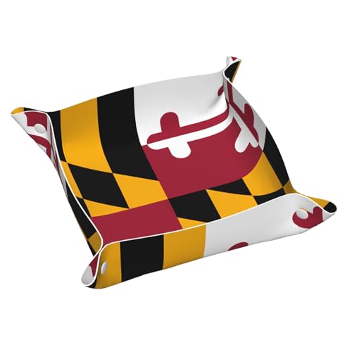 Maryland Flag Leather Storage Tray