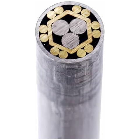 Mosaic Pin - (0.250 (1/4) Inch Diameter) - (821ABBS) - (Aluminum Outer Material)(Brass & Stainless Inner Material) - Decorative Knife Handle Pins and Rods for Fixed Blade Knives Cover