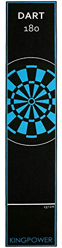 Kingpower Dartmatte Dart Teppich Turnier Matte Abwurflinie Bodenschutz Zubehör Dartpfeile Dartscheibe Dartboard 2 Größen 237cm und 290cm Verschiedene Designs, Design:Design 06 (Blau 290x60cm) Cover