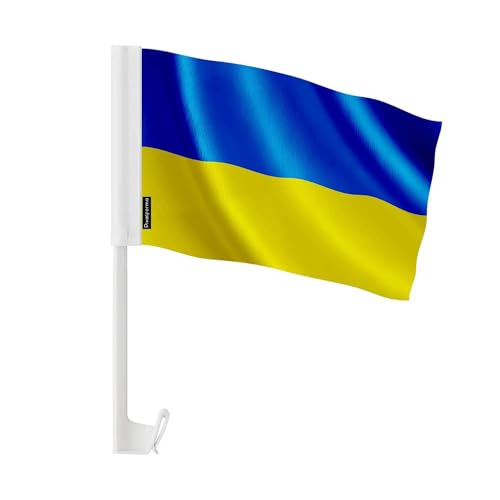 Drapeau Voiture Ukraine 30x45cm pack de 50 pièces pour affichage de groupe rapide