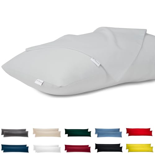 Seitenschläferkissen Bezug 40 x 145 Baumwolle Premium Satin 2er Set...