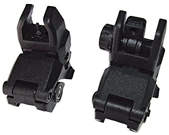 FIRECLUB 2021 Polymer Folding Front & Rear Flip Up Backup Sight Black - Image 4