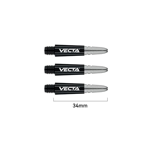 WINMAU Dart Shaft - Vecta Blade360 Polycarbonate Dart Stems - 1 Set per pack (3 darts Shafts in total) - Professional Darts Accessories - Black & Silver Short Shafts - Image 2
