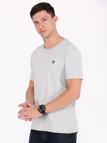 Image of Macroman M-Series Smartz Basics Half Sleeve Round Neck Stretch T-Shirt for Men, Cotton Blend (Pack of 1)