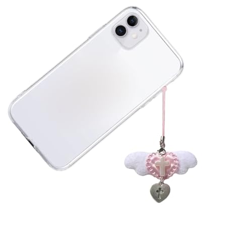 JSGHGDF Cute Cellphones Strap Adorable Angel Wing Heart Phone Chain Vintage Keychains Pendant for Fashionable Individuals