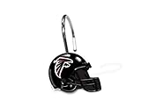 NFL Atlanta Falcons Shower Curtain Rings (12 Pack), Red/Black