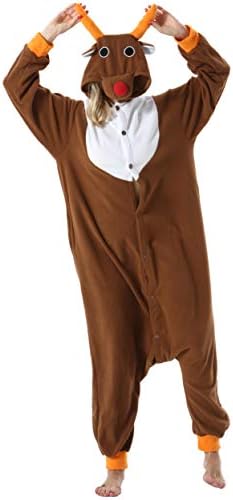 Women's Men's Adult Pajamas Unisex Animal Onesies Novelty Pyjamas Nightwear Halloween Homewear Cosplay Costume Loungewear Onepiece for Height 148-187CM