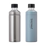 アトラス 炭酸 水筒 炭酸用ボトル 600ml 炭酸ボトル 炭酸水 保冷 炭酸飲料対応 真空断熱 直飲み グロウラー ビール シルバー ミストブルー SHUWAT ソーダキーパー 2個セット ASOK-700SVMBset