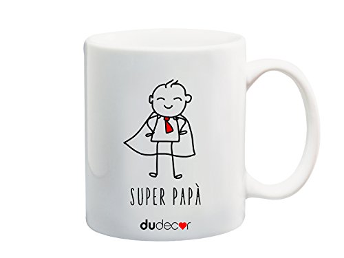 Dudecor Mug Ceramica Bianca 250 ml Super Papà