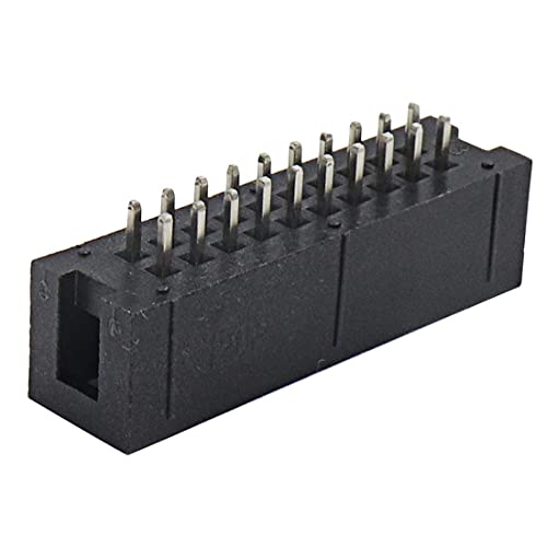 HONJIE 22Pcs IDC Box Header 20pin IDC Header 2.54mm/ 0.1 Inch Pitch Straight Box Header Connector Black Color