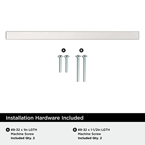 Image of Amerock 25 Pack 5-1 /16 inch Bar Pulls Square Polished Chrome Drawer Pull | 5-1 /16 inch (128mm) Center-to-Center Mounting Distance and 7-3 /8 inches Overall Length, Durable Zinc Cabinet Hardware