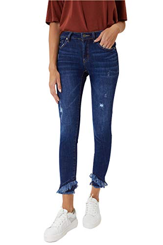 Kan Can Women's Mid Rise Ankle Skinny Jeans D 3/25