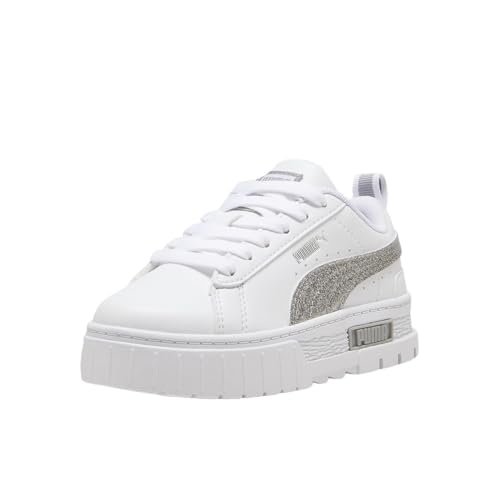 Image of PUMA Kids Girls Mayze Glitter Lace Up Sneakers Shoes Casual - White