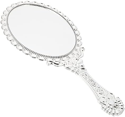 minkissy Vintage Hand Mirror Embossed Flower Design Portable Make...