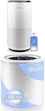 LEVOIT Core 400S-P Air Purifier and Genuine Replacement Filter, Supports HEPA Sleep Mode, High-Efficiency Activated Carbon for Removal of Smoke, Odor, Allergens, Pollen