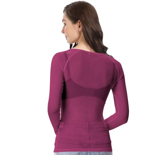 Image of Buauty Sheer Tops for Women,Mesh Fishnet Tops Plus Size,Stylish and Sensational Mesh Blouses for Fashion-Forward Ladies