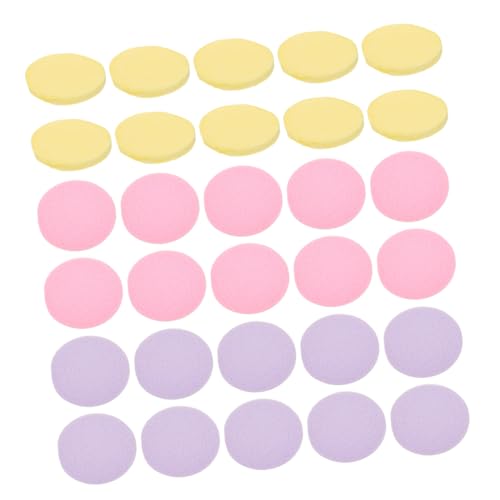 ELAYARD Esponjas Desmaquillantes Comprimidas 108 Unidades Discos Redondos para Limpieza Facial Mujer Colores Amarillo Rosa y Morado Accesorios Suaves y Reutilizables para Eliminar