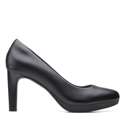 Clarks Women's Ambyr Joy Pump, Black Leather, 6.5 UK