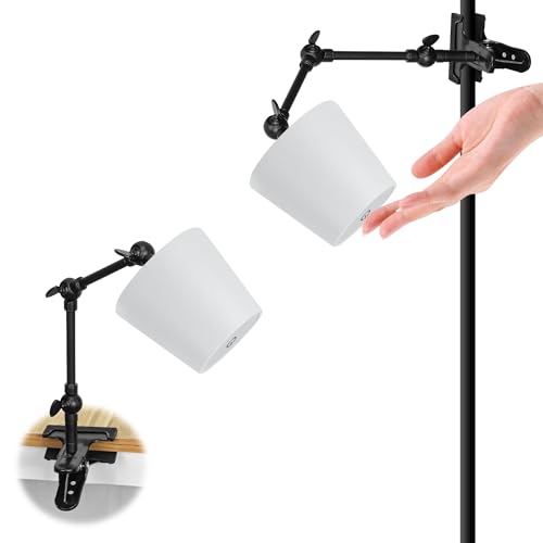 SKIVTGLAMP LED Clip Light, Pole Mounted, Tpye-C Rechargeable, Eye-friendly, Signage Light, Cordless, No Electricity, No Wiring Required, Arm: 3.9 inches (10 cm), Touch Operation, 3W, 3 Level Dimming