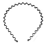 JIALEEY Hair Hoop Band, Unisex Black Spring Wavy Metal Hair Band Men Women Sports Headband Headwear Accessories