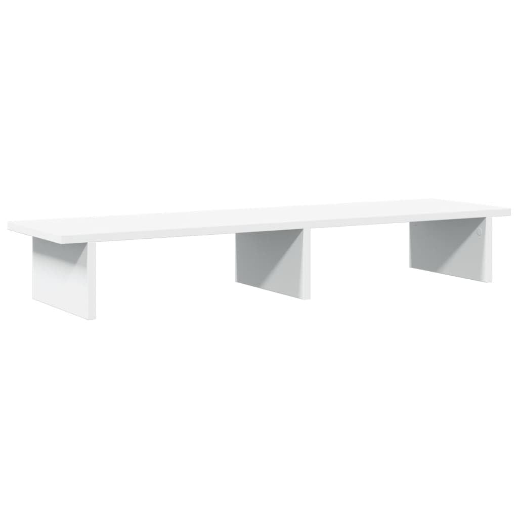 vidaXL Supporto per Monitor Bianco 100x27x15 cm Legno Massello di Pino, Rialzo per Monitor, Supporto per Monitor per scrivania, Rialzo per Supporto per Monitor