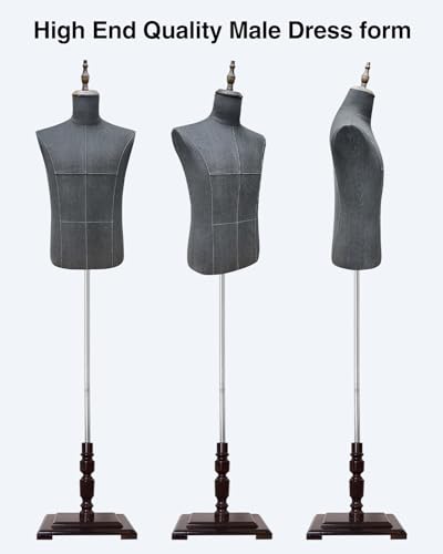 Damytroso MALE MANNEQUIN Troso Body With Wooden Stand, Adjustable Height Clothing Manikin thumb #3