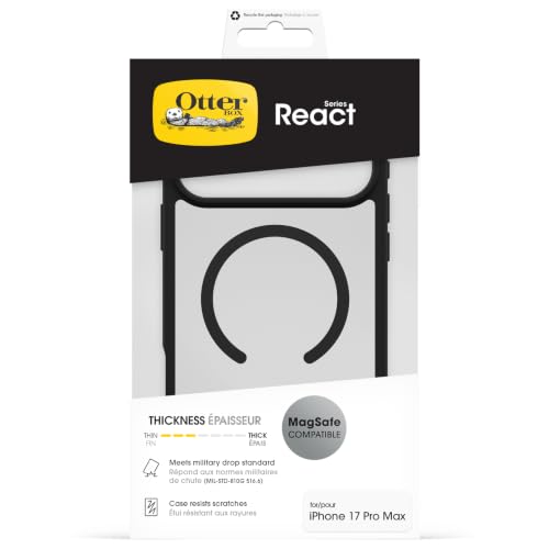 OtterBox React MagSafe Hülle für iPhone 18 Pro Max/17 ProMax,Transp/Schwarz – Ansicht 6
