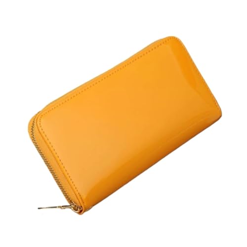 Leather Money Organisers Women Cowhide Wallets Purses Money Clips Card Cases Handbags Wedding Evening Bags (Yellow)