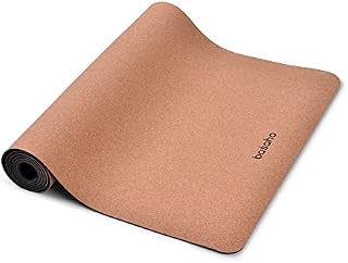 Basaho Cork Yoga Mat | Sustainable and Eco-friendly | Non-slip Natural Cork | Anti-bacterial | Includes Carrying Strap | Exercise and Pilates Mat for Men and Women
