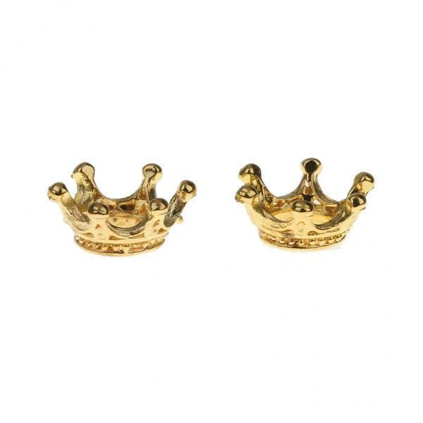 SNAPPSY 8x50Pcs Gold Plated Crown Shape Charms Loose Beads Jewelry Making Finding-image-2