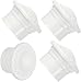 4 Pack Curtain Rod Finials for 1.1 Inch / 28mm Rods - Plastic Curtain Rod Ends Cap, Modern Decorative Drapery Pole End Plugs for Home Office Window Hardware (White)