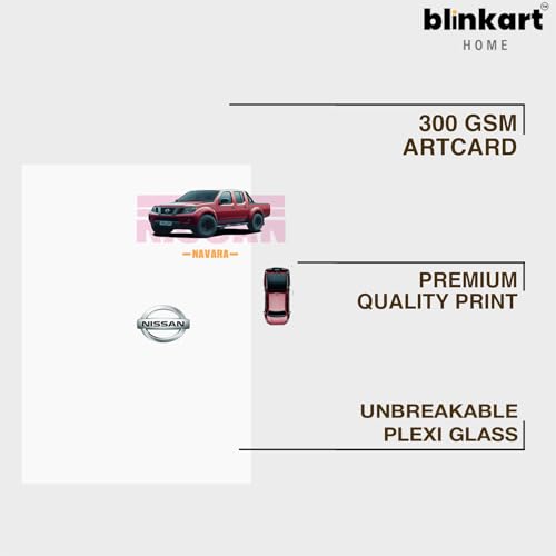 Image of BLINKART Nissan Hardbody D21 CarFramed Posters Gift Items Boys Room Wall Decoration Bedroom Office Studio Synthetic Wood Frame & Acrylic Glass Ready to Hang - 12x8 Inch, (A4 Size) - CAR-068