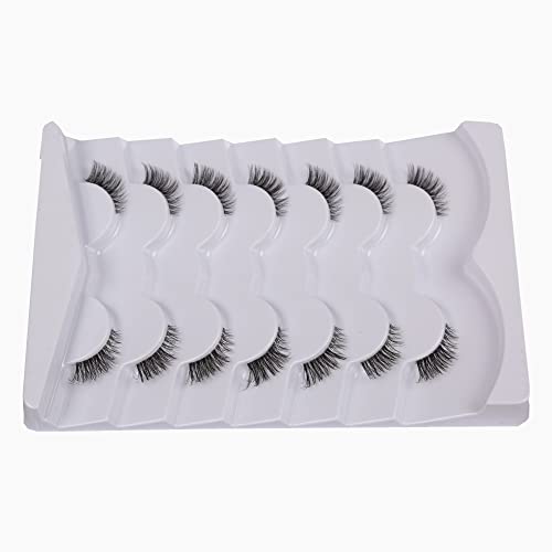 GMAGICTOBO Cílios Postiços Natural Half Lashes Short Wispy Clear Band Lashes Pack Cat Eye 3D Faux Mi