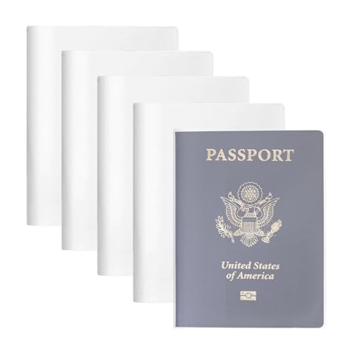 5 Piezas Funda para Cartilla de Vacunación, Funda para Pasaporte, Funda Protectora A6, 220 x 154 mm para Cartilla de Vacunación, Pasaporte y Carné de Estudiante