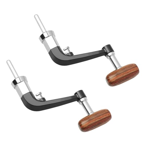 KOMBIUDA Klappbare Angelrolle Kurbel Aus Metall Mit Massivholzgriff Größe L Robuster Angelrollenarm Für Hochsee- See- Und Flussangeln