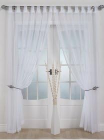 Woven Voile Tab Top Panel. Buy One Panel Get One Free. Finished in White. 58 Wide x 90 Drop by The Textile House